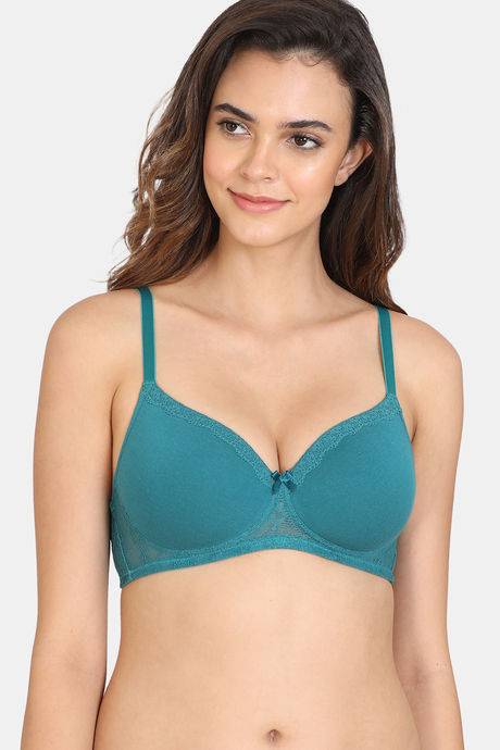 Buy Zivame Harbour Blue Non Wired Non Padded Full Coverage Bra for