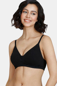 Buy Zivame Basics Double Layered Non Wired 3/4th Coverage T-Shirt Bra - Anthracite
