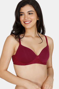 Buy Zivame Padded Non Wired 3/4th Coverage T-Shirt Bra - Purple Potion
