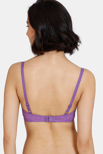 Buy Zivame After Sunset Double Layered Non Wired 3/4Th Coverage T-Shirt Bra  - Purple Corallites at Rs.539 online, Bra online