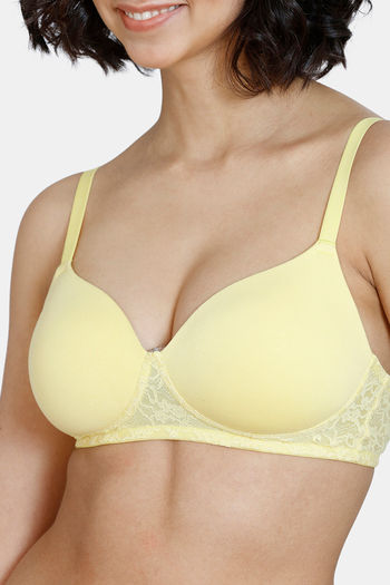 Buy Zivame Padded Non Wired 3/4th Coverage T-Shirt Bra - Sunshine at Rs.494  online