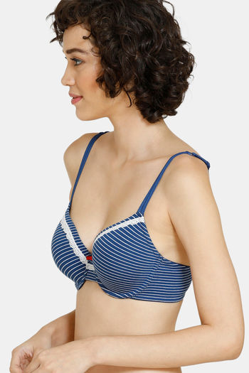 Buy Zivame Striped Padded Wired 3/4th 