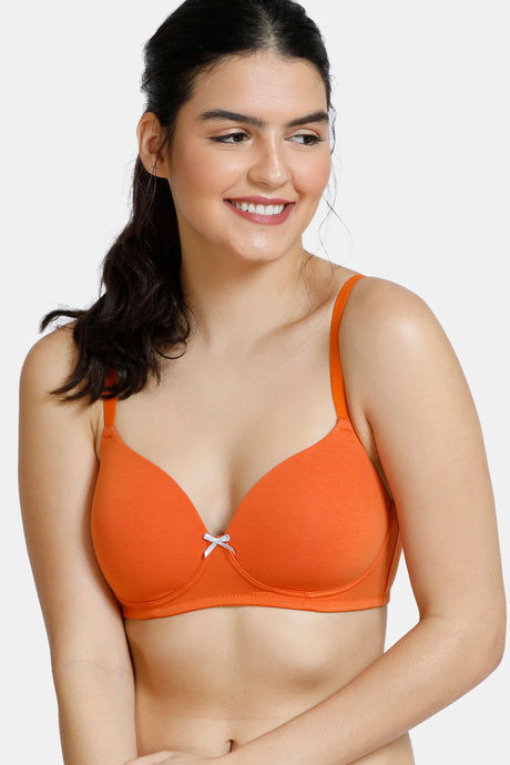 4th Coverage T-Shirt Bra-Apricot Orange 
