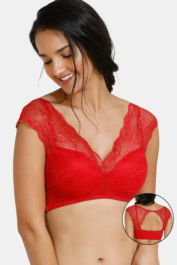Buy Zivame Padded Non Wired Full Coverage Blouse Bra - Scarlet Sage