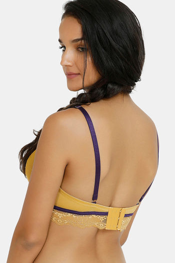 Buy Zivame Sensual Stir Double Layered Non Wired Medium Coverage Bralette -  Honey Mustard at Rs.455 online