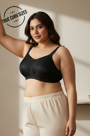 Buy Zivame True Curv Padded Non Wired Full Coverage Minimiser Bra - Black