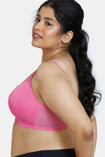 Buy Zivame True Curv Padded Non Wired Full Coverage Minimiser Bra - Violet  Tulle at Rs.600 online