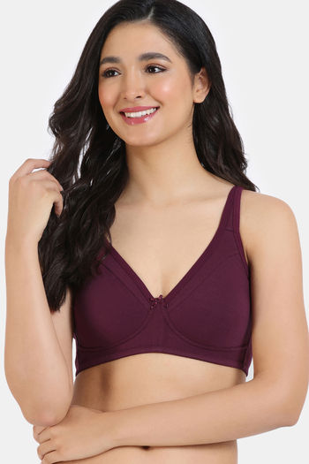 Buy Zivame Double Layered Non-wired 3-4th Coverage Sag Lift Bra Fig Purple  online
