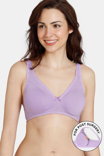 Buy Zivame Double Layered Non Wired Full Coverage Post Breast Surgery Bra - Lavendula