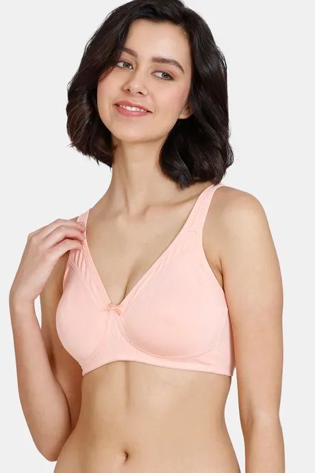 Buy Zivame Double Layered Non Wired Full Coverage Mastectomy Bra - Peach  Pearl at Rs.450 online