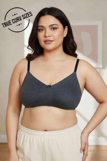Buy Zivame True Curv Double Layered Non Wired 3/4th Coverage Sag Lift Bra - Anthracite