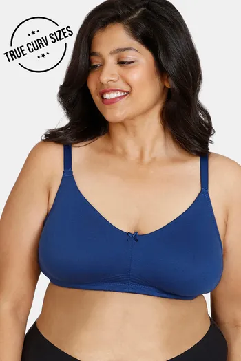 Buy Zivame True Curv Double Layered Non Wired 3/4th Coverage Sag Lift Bra -  Navy Peony at Rs.427 online