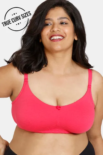 Buy Zivame True Curv Double Layered Non Wired 3/4th Coverage Sag Lift Bra - Raspberry