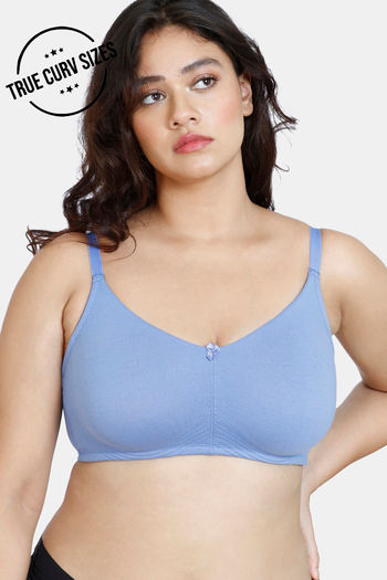 Buy Zivame True Curv Double Layered Non Wired 3/4Th Coverage Sag Lift Bra - Wedgewood