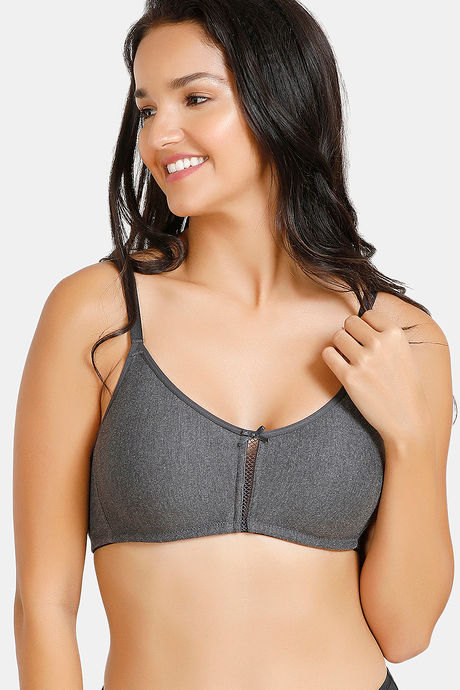 Buy Zivame Double Layered Non Wired 3/4th Coverage Bra - Anthra
