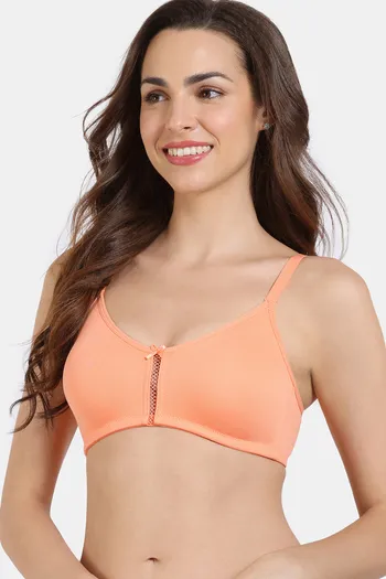 Buy Zivame Double Layered Non Wired 3/4th Coverage Bra - Canteloupe