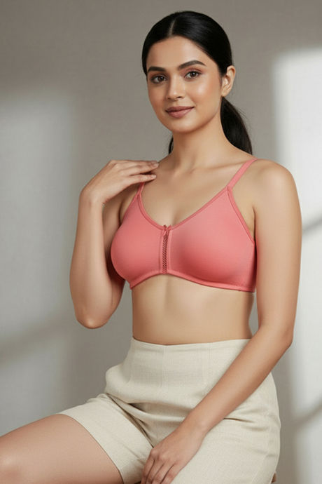Zivame Double Layered Non Wired 3/4th Coverage Bra - Georgia Peach