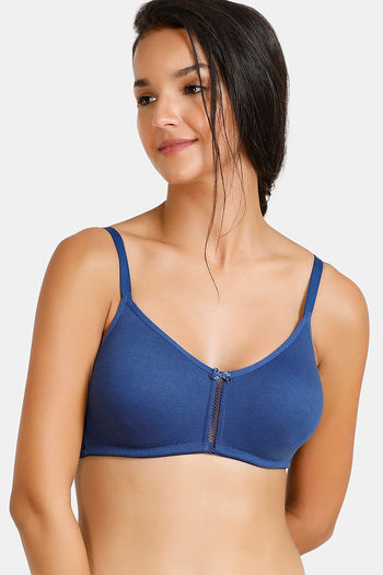Buy Zivame Double Layered Non Wired 3/4th Coverage Bra - Navy Peony