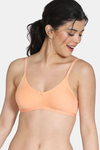 Buy Rosaline Double Layered Non Wired 3/4th Coverage Anti-Microbial Finish T-Shirt Bra - Canteloupe