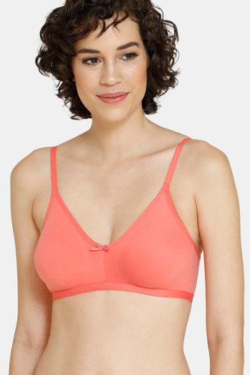 Buy Rosaline Everyday Double Layered Non Wired 3/4th Coverage Anti-Microbial T-Shirt Bra - Georgia Peach
