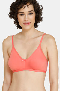 Buy Rosaline Double Layered Non Wired 3/4th Coverage Anti-Microbial Finish T-Shirt Bra - Georgia Peach