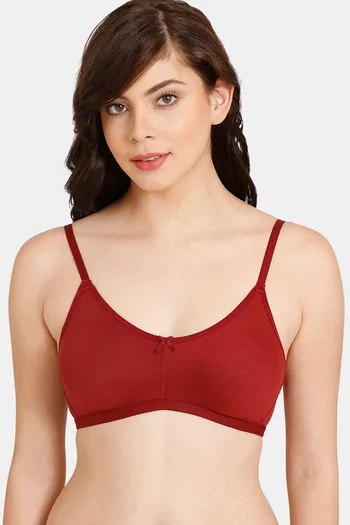 Buy Rosaline Everyday Double Layered Non Wired 3/4th Coverage Anti-Microbial T-Shirt Bra - Sundried Tomato