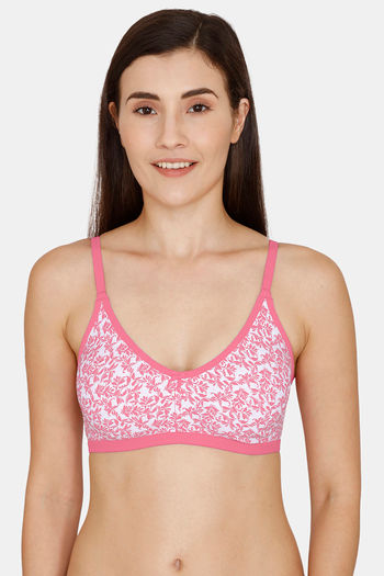 Buy Rosaline Everyday Double Layered Non Wired 3/4th Coverage Anti-Microbial T-Shirt Bra - White Pt