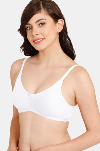 Rosaline Everyday Anti-Microbial Double Layered Non Wired 3/4th Coverage  T-Shirt Bra - White