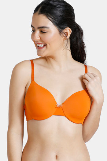 Buy Zivame Damask Padded Wired 3/4th Coverage T-Shirt Bra - Autumn Maple at  Rs.270 online