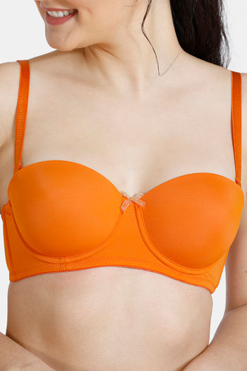 Buy Zivame Damask Padded Wired 3/4th Coverage T-Shirt Bra - Autumn Maple at  Rs.550 online