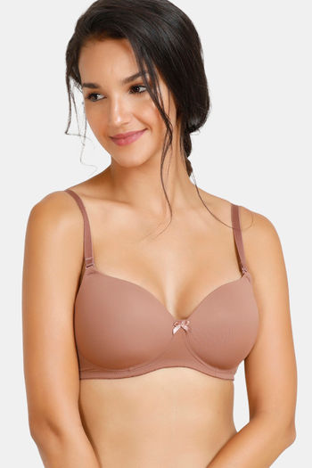 Buy Zivame Beautiful Double Layered Non Wired 3-4Th Coverage Backless Bra -  Emberglow - Orange online
