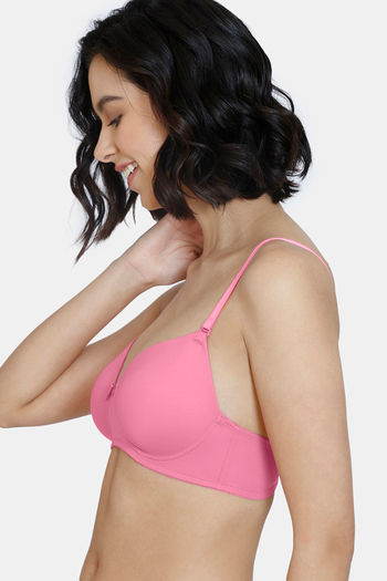 Buy Zivame Naughty Neon Seamless Underwired Wired T-Shirt Bra-Pink at  Rs.717 online