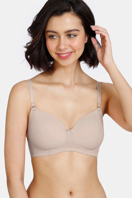 Buy Zivame Beautiful Basics Padded Non Wired 3-4Th Coverage T-Shirt Bra -  Jade Lime online