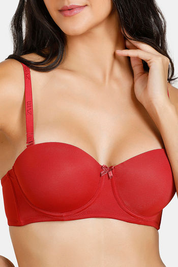 Buy Zivame Padded Wired 3/4th Coverage Strapless Bra - Sundried Tomato at  Rs.400 online
