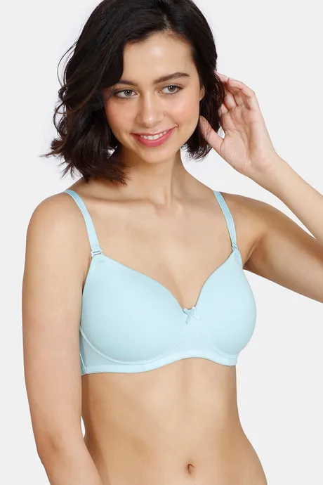 Zivame Pink Solid Basics Padded Wired 3/4th Coverage Multiway Bra