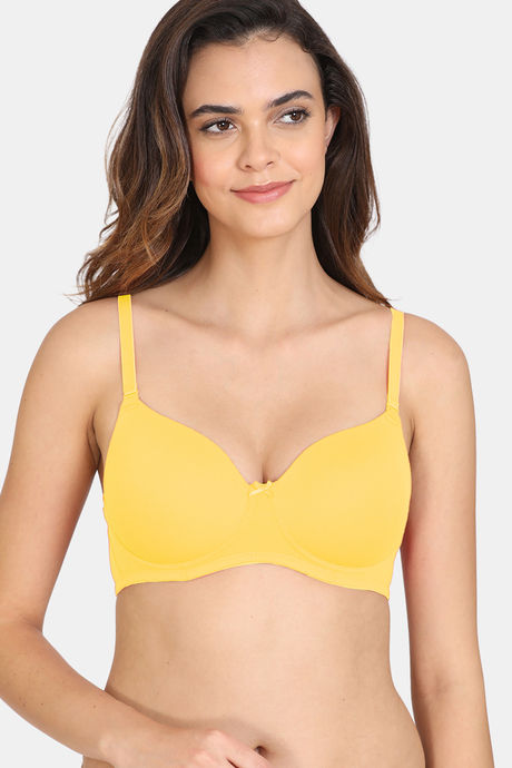 Buy Zivame Beautiful Basics Padded Non Wired 3/4Th Coverage T-Shirt Bra -  Sunshine at Rs.799 online