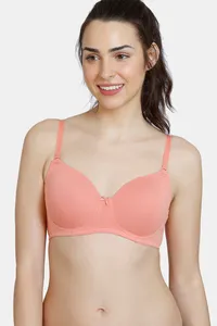 Buy Zivame Padded Non Wired 3/4th Coverage T-Shirt Bra - Terra Cotta