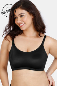 Buy Zivame Mircale Series Double Layered Non-Wired Full Coverage Super Support Bra - Jet Black