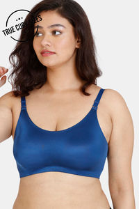 Buy Zivame Miracle Double Layered Non Wired Full Coverage Super Support Bra - Navy Peony