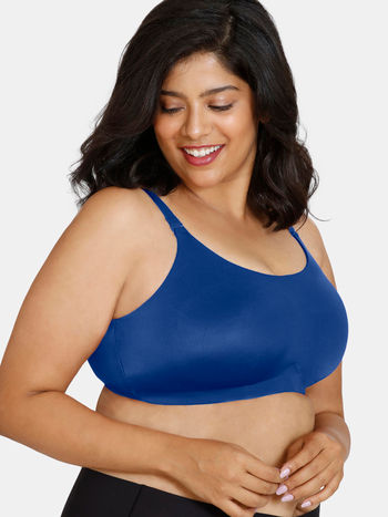 Buy Zivame True Curv Miracle Double Layered Non Wired Full Coverage Super  Support Bra - Navy Peony at Rs.1595 online