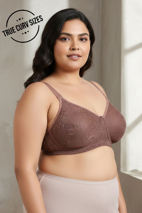 Zivame True Curv Lightly Lined Padded Non Wired Full Coverage Super Support Spacer Bra - Nutmeg