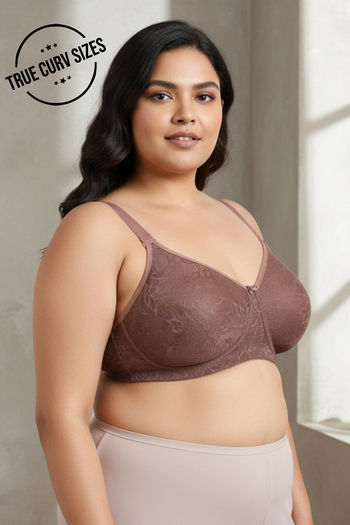 Buy Zivame True Curv Lightly Lined Padded Non Wired Full Coverage Super Support Spacer Bra - Nutmeg