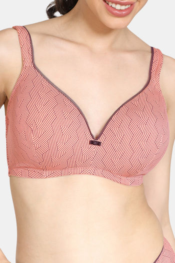 Buy Zivame Women's Polyamide Non-Wired Casual T-Shirt Bra  (ZI1946FASH0PINK0036C_Pink_36C) at