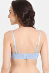 Zivame Shimmer Wave Padded Wired 3/4Th Coverage Lace Bra - Blue