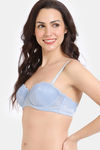 Zivame Shimmer Wave Padded Wired 3/4Th Coverage Lace Bra - Blue