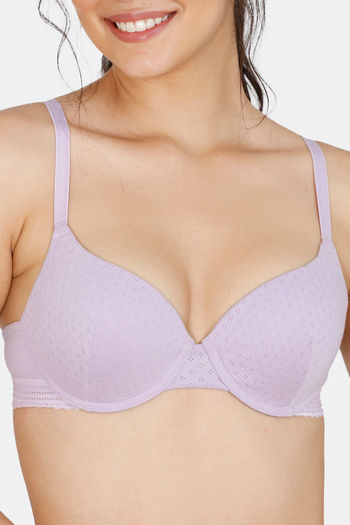 Buy Zivame Pointelle Push-Up Wired Medium Coverage Bra - Salmon Rose at  Rs.1076 online