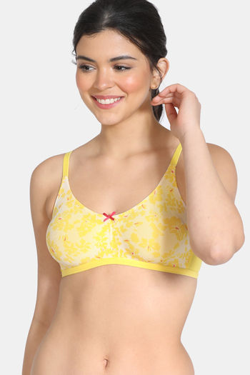 Zivame Rhapsody Of Blue Double Layered Non Wired 3/4th Coverage T-Shirt Bra - Minion Yellow