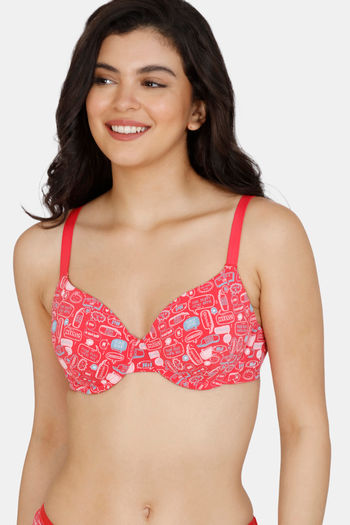 Buy Zivame Dollhouse Padded Wired 3/4th Coverage T-Shirt Bra - Teaberry at  Rs.473 online