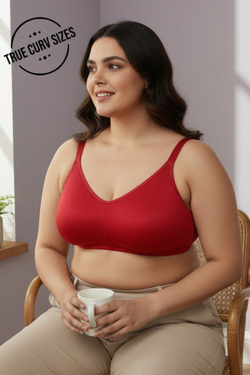 Buy Zivame True Curve Jacquard Lightly Lined Non Wired Full Coverage Minimiser Bra - Emboldened