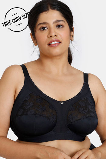 Buy Zivame True Curv Beautiful Basics Double Layered Non Wired Full Coverage Super Support Bra - Anthracite
